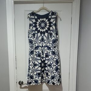 Taylor Navy and White Floral Mini Dress